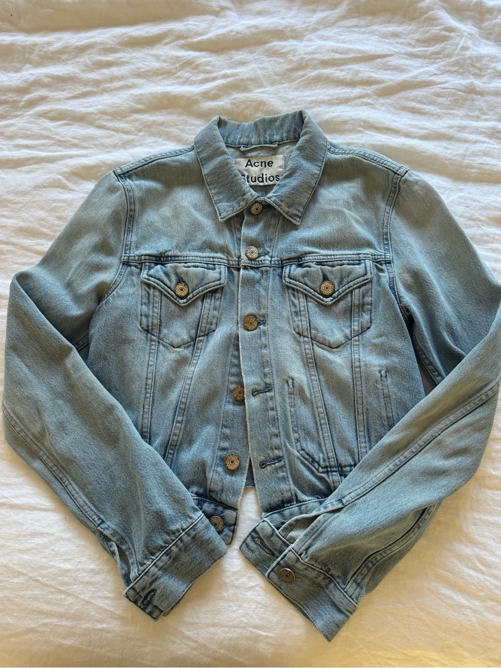 Acne Light Wash Denim Jacket - Pale Blue
